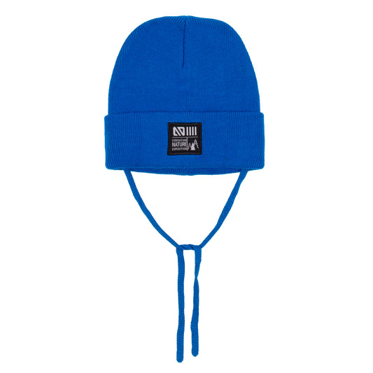 Tuque en tricot avec cordons bébé Unisexe Bleu