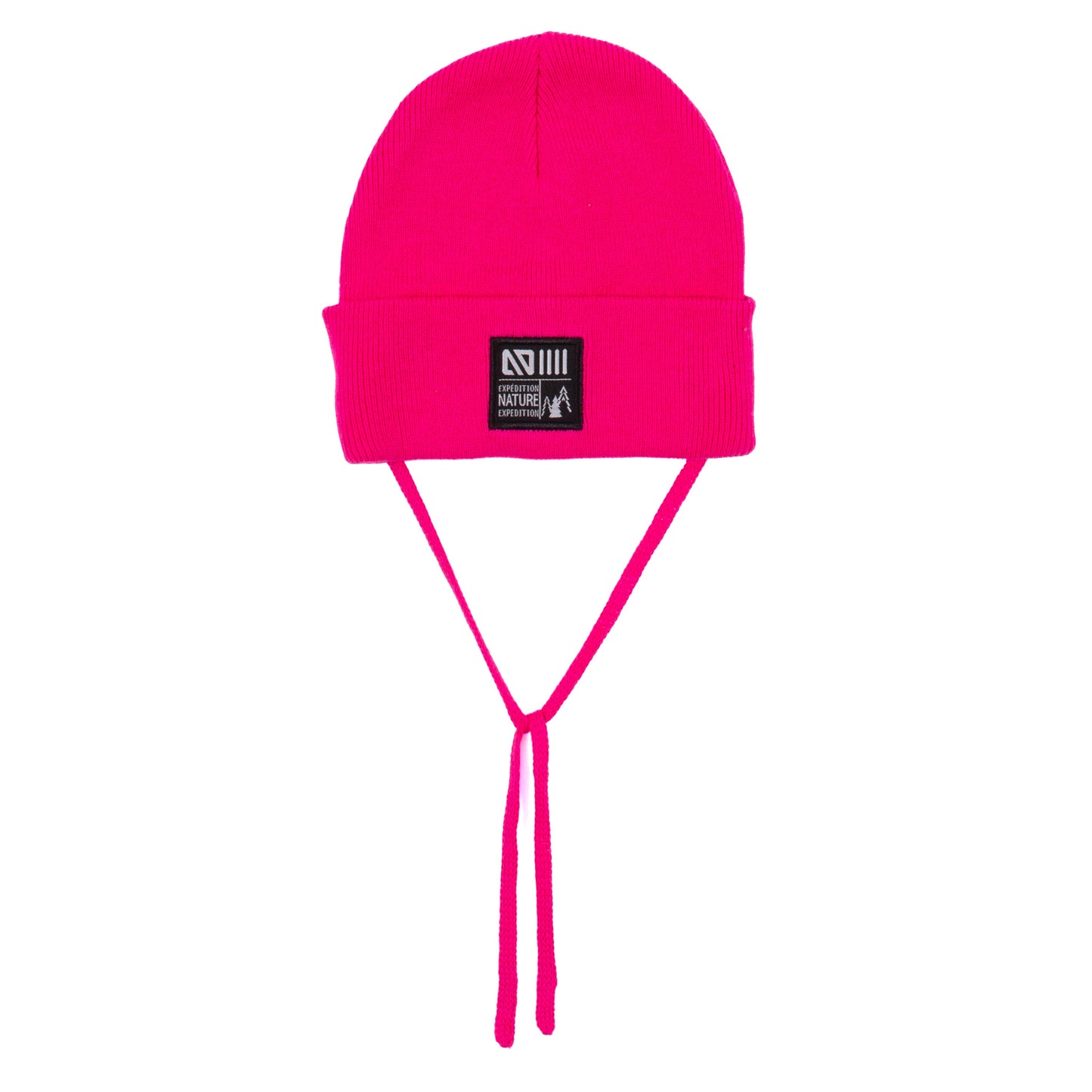 Tuque en tricot avec cordons bébé Unisexe Fuchsia