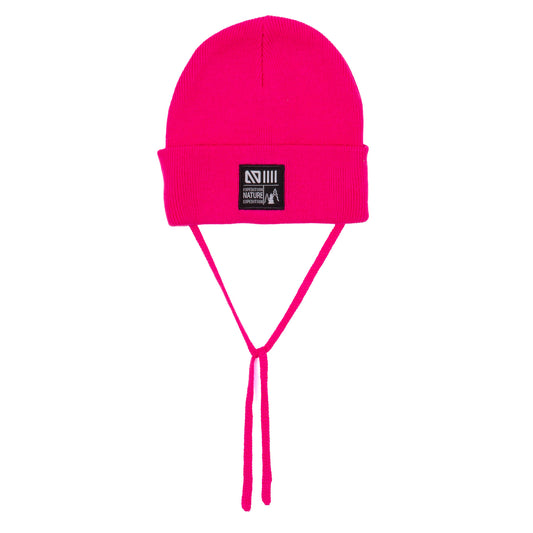 Tuque en tricot avec cordons bébé Unisexe Fuchsia