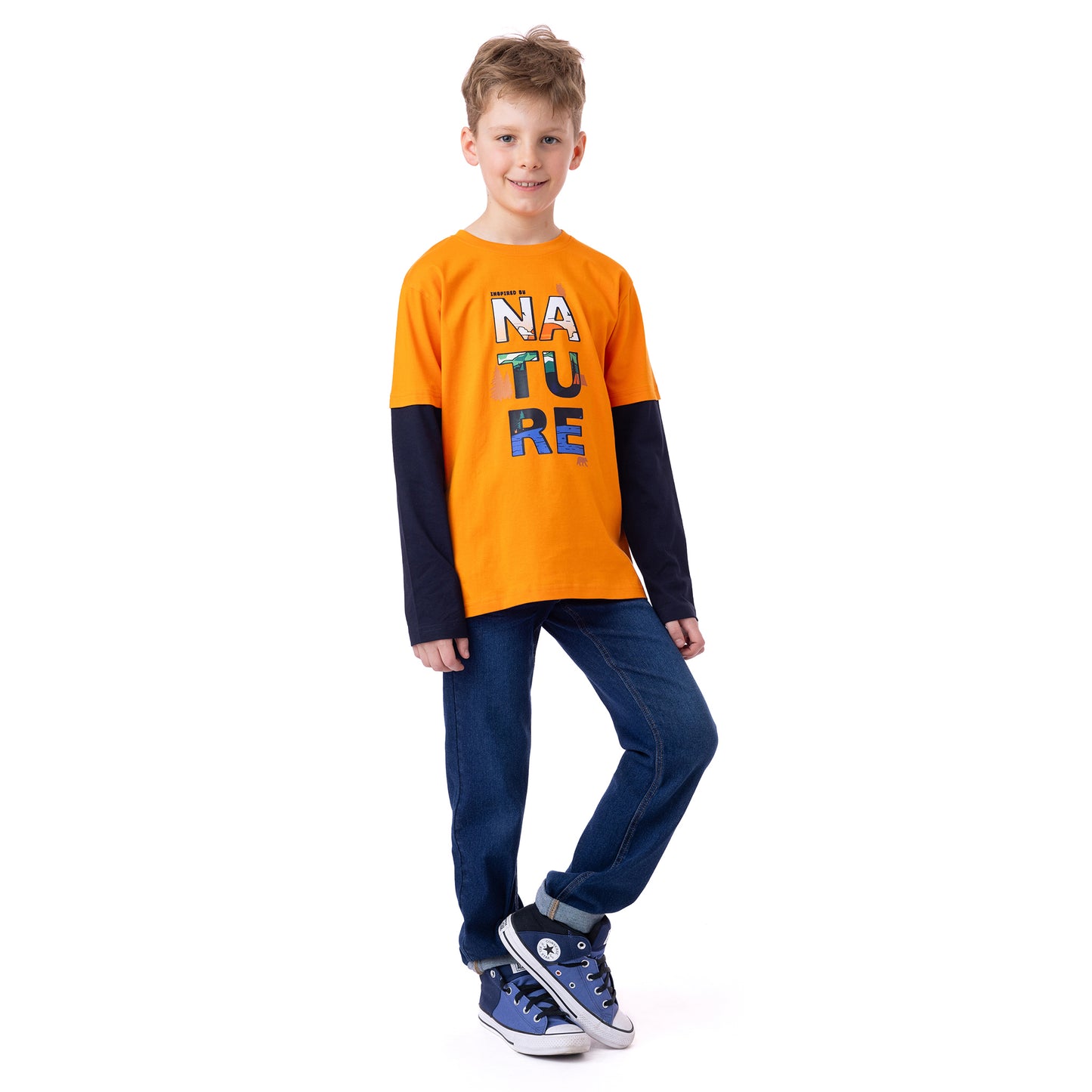 T-shirt manches longues  Garçons Orange