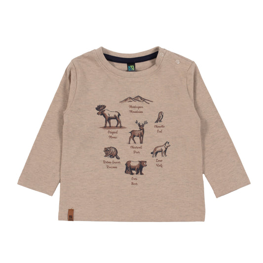 T-shirt manches longues  Bébé Garcon Beige chiné