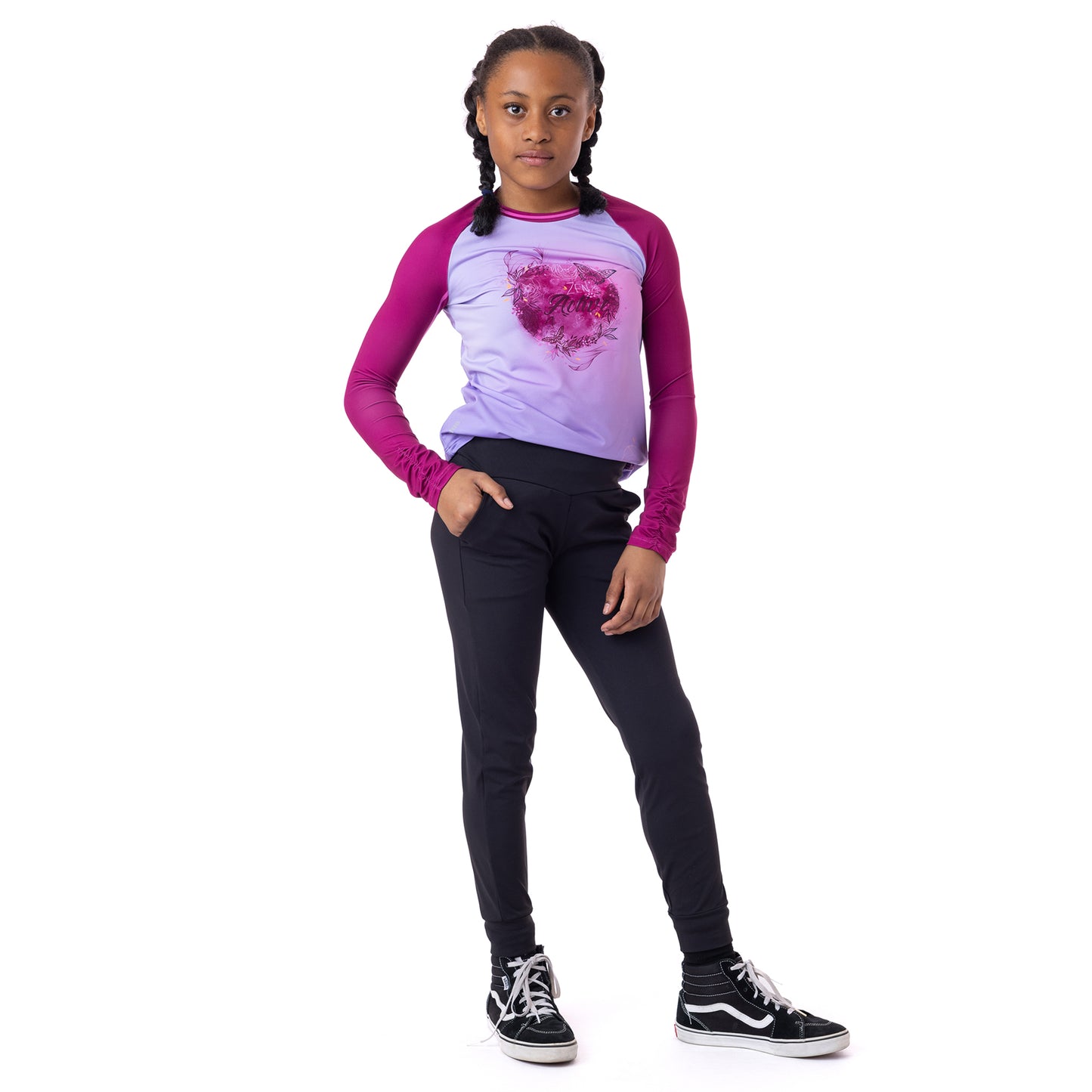 T-shirt manches longues athlétique  Filles Lilas