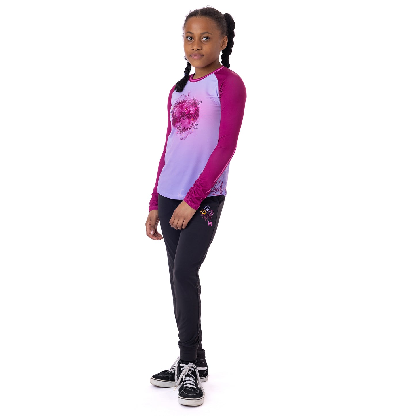 T-shirt manches longues athlétique  Filles Lilas