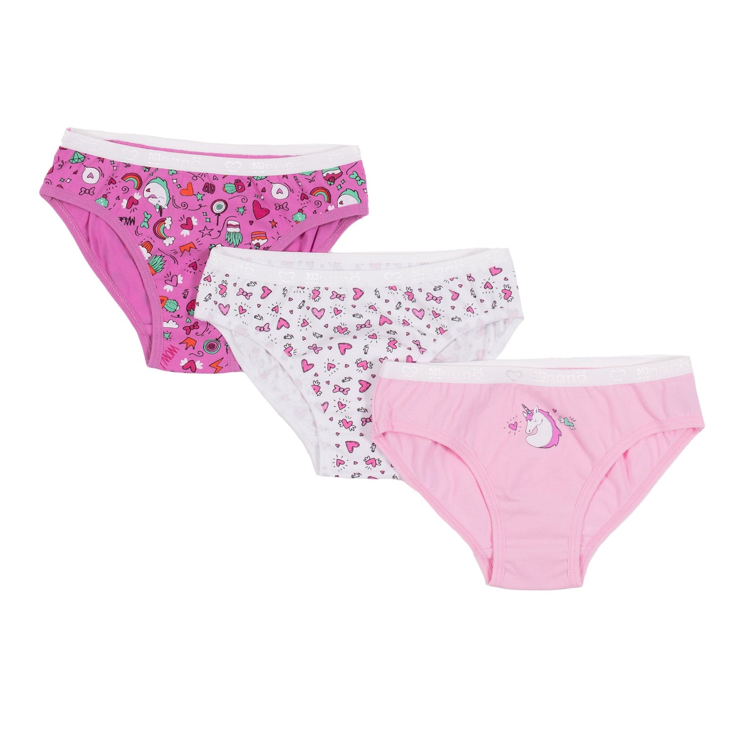 Culottes, paquet de 3  Filles Rose