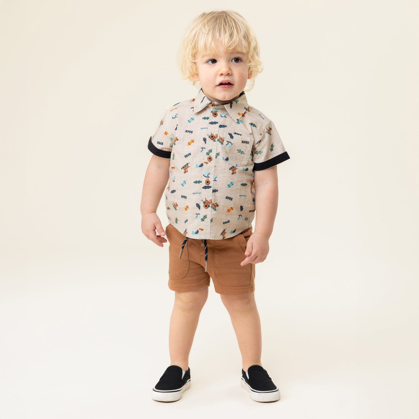 Chemise  Bébé Garcon Beige chiné