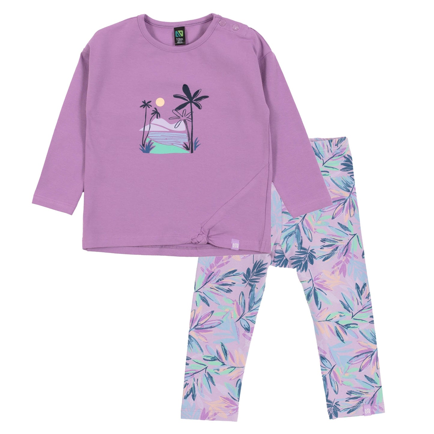 Ensemble T-shirt deux-pièces  Bébé Fille Violet