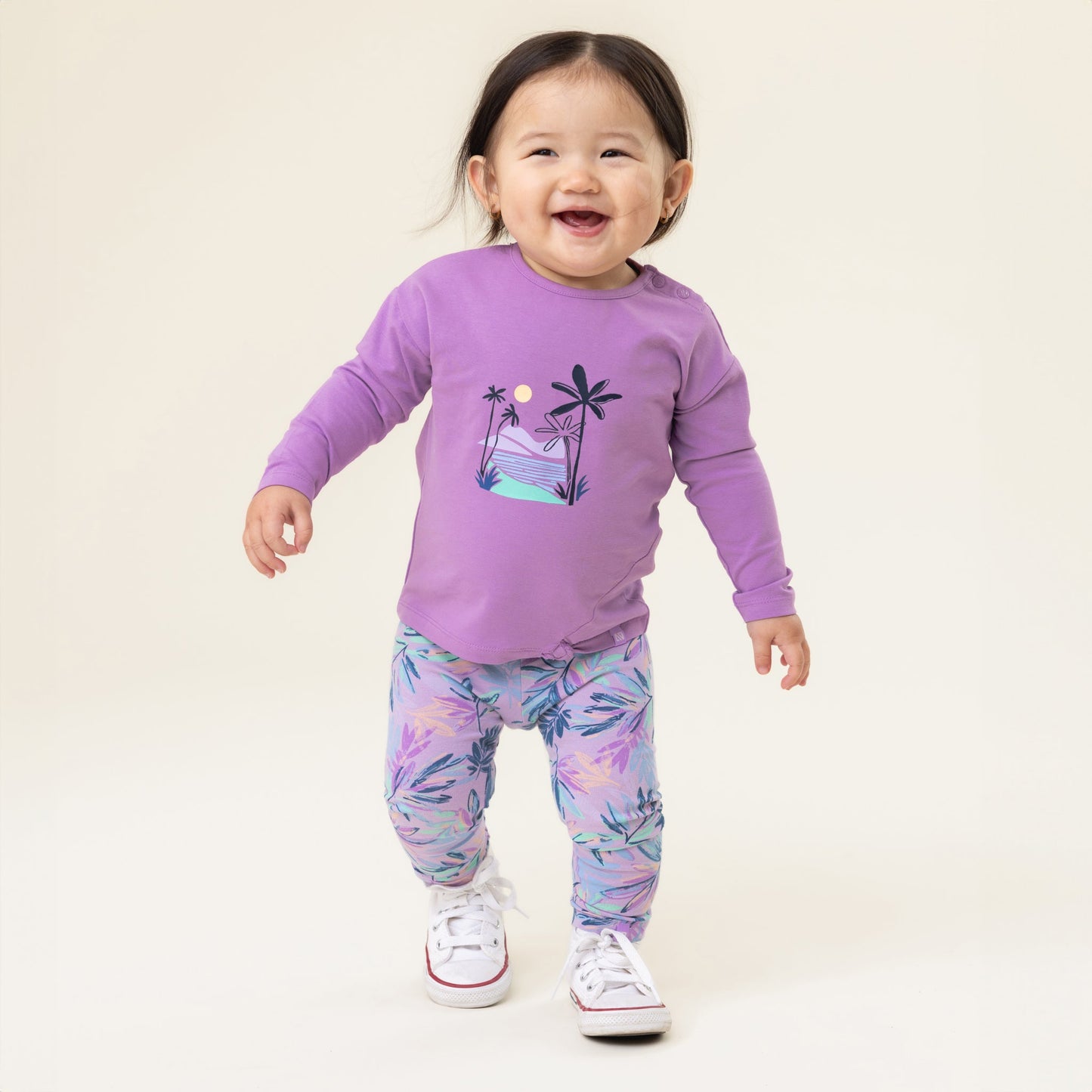 Ensemble T-shirt deux-pièces  Bébé Fille Violet