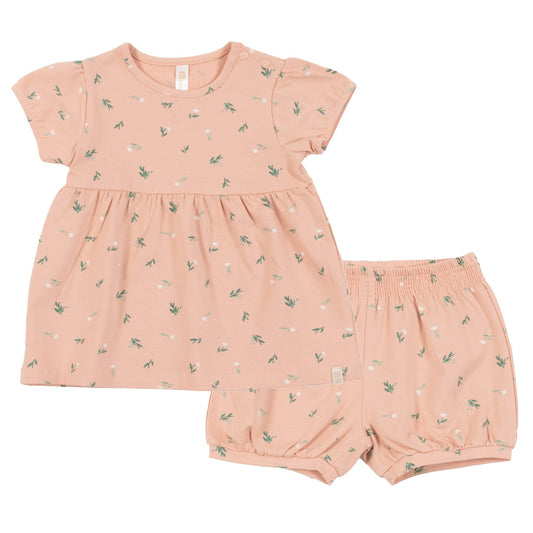 Ensemble T-shirt deux-pièces  Bébé Fille Corail