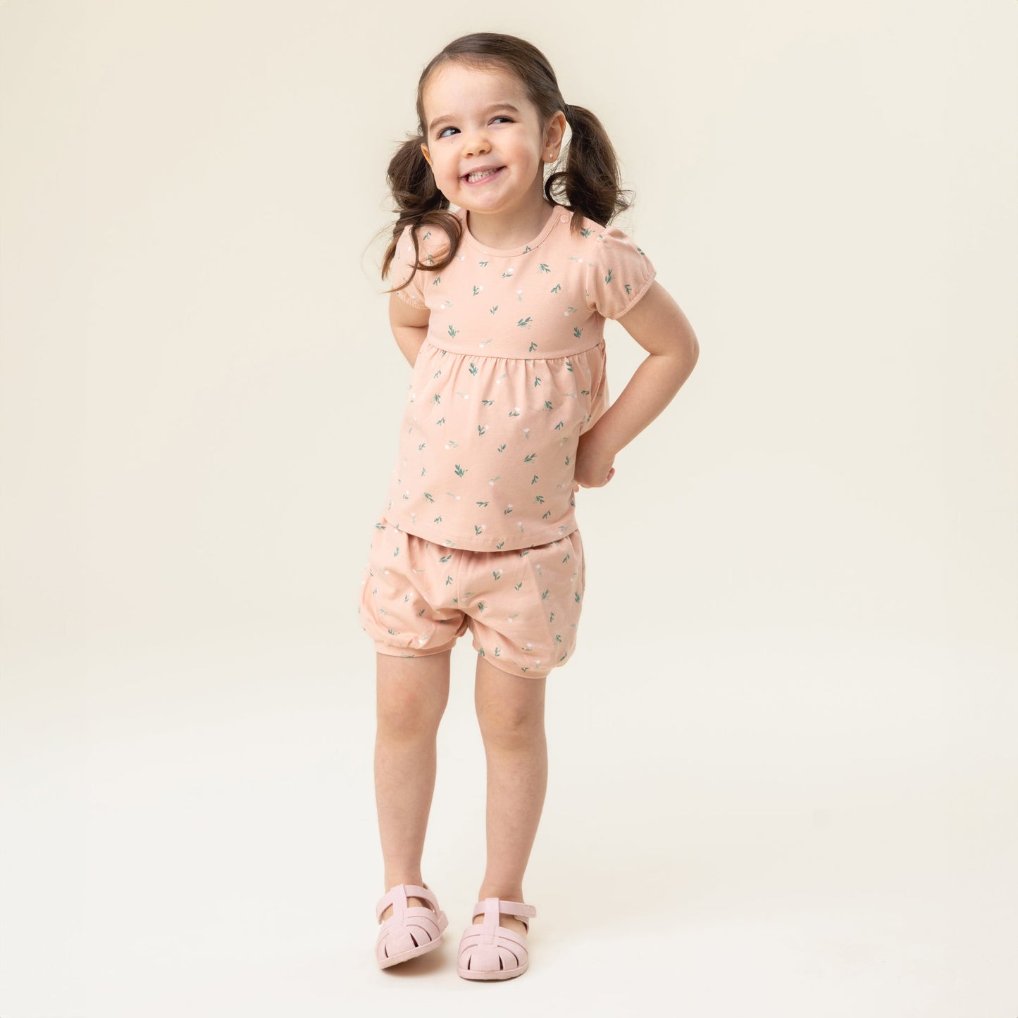 Ensemble T-shirt deux-pièces  Bébé Fille Corail