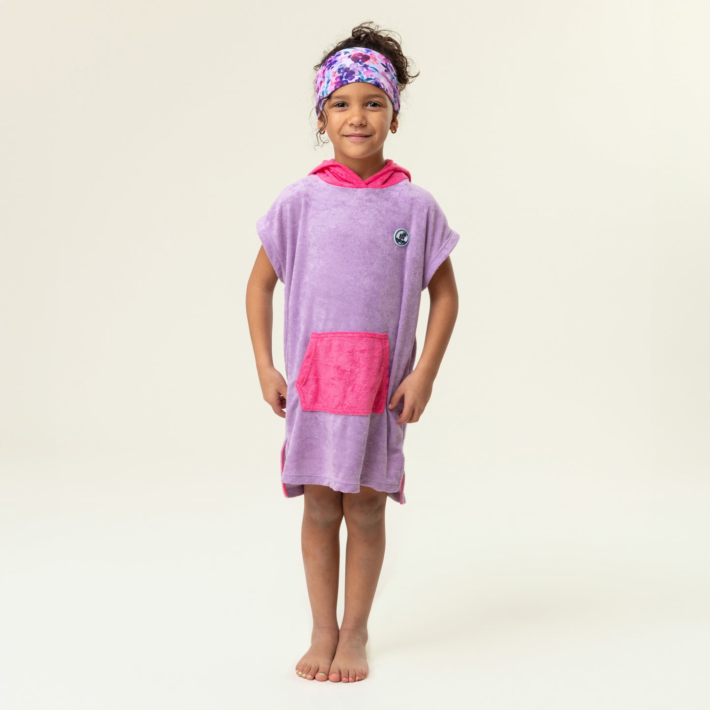 Poncho de plage à capuchon  Filles Lilas