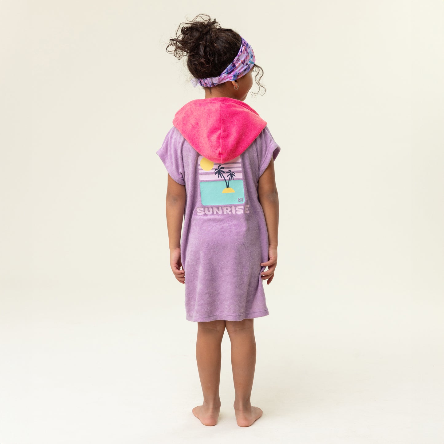 Poncho de plage à capuchon  Filles Lilas