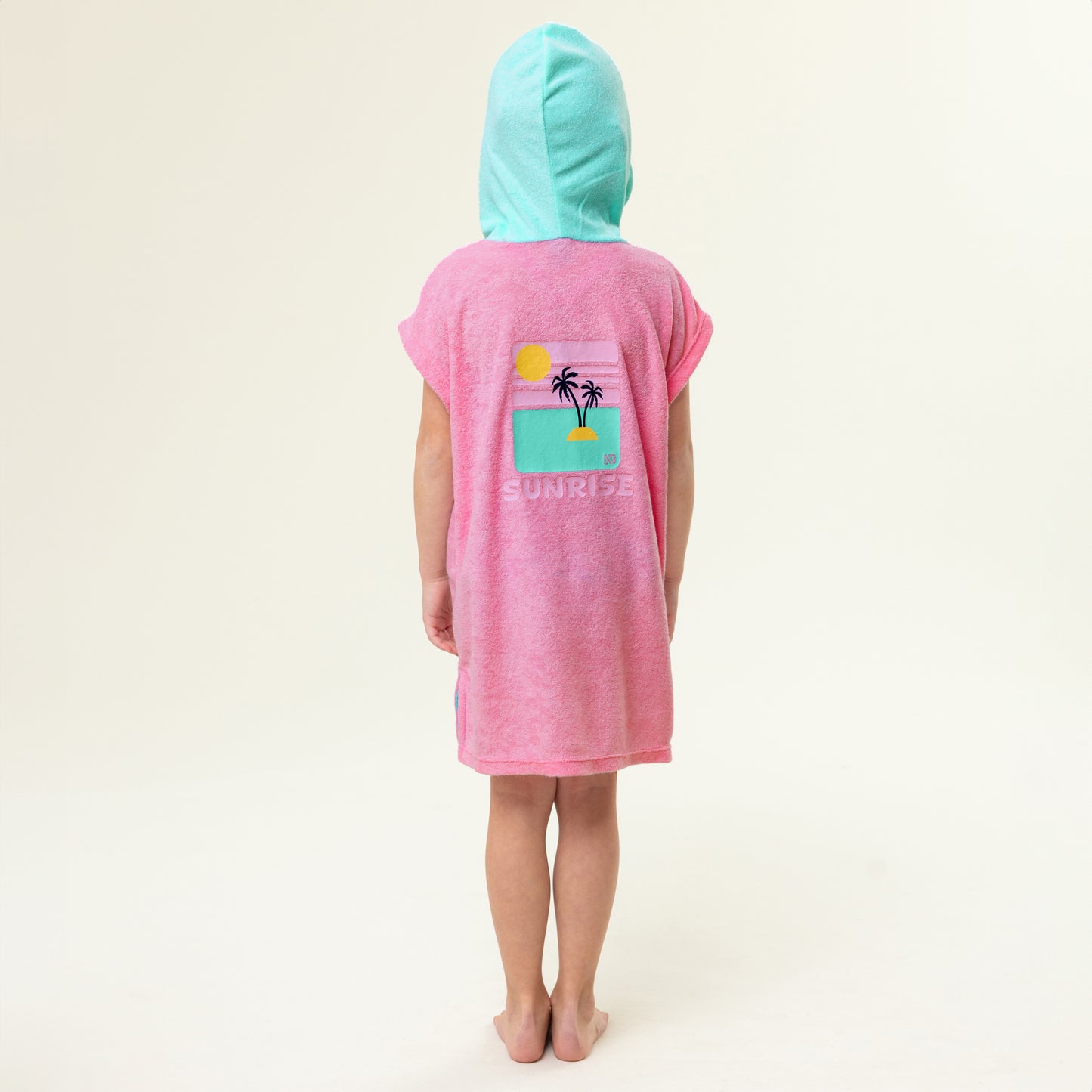 Poncho de plage à capuchon  Filles Rose