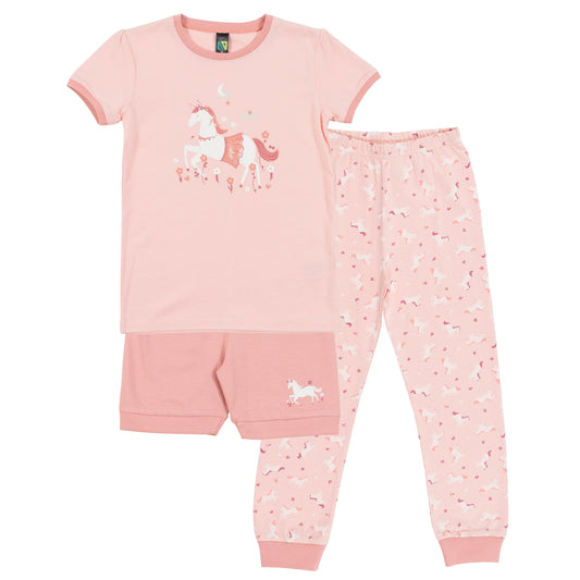 Pyjama trois-pièces bébé Bébé Fille Corail