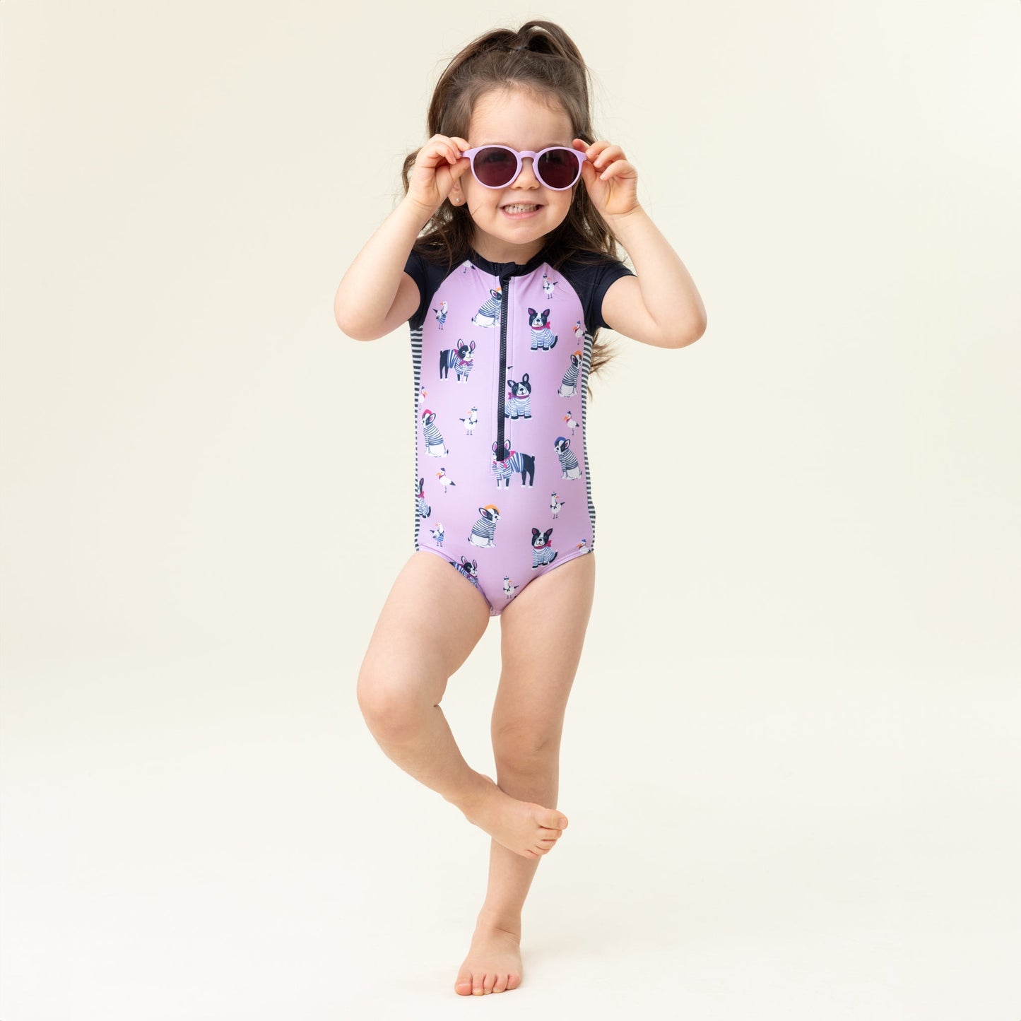 Maillot UV une-pièce  Filles Lilas