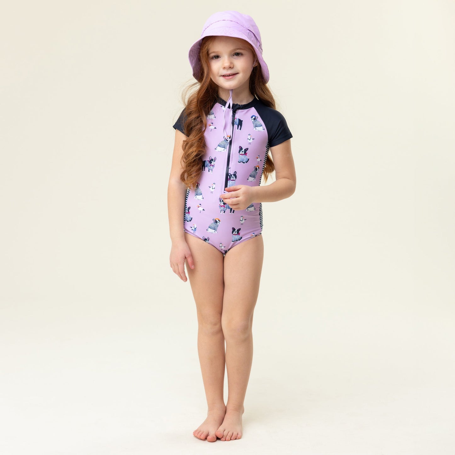 Maillot UV une-pièce  Filles Lilas