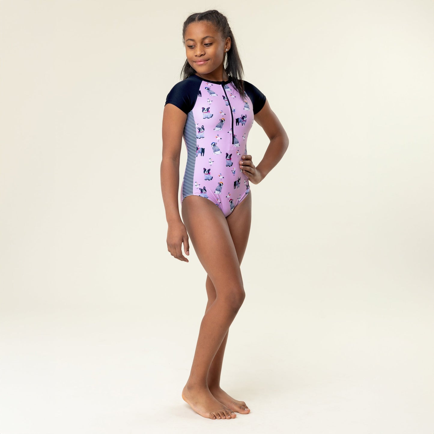 Maillot UV une-pièce  Filles Lilas