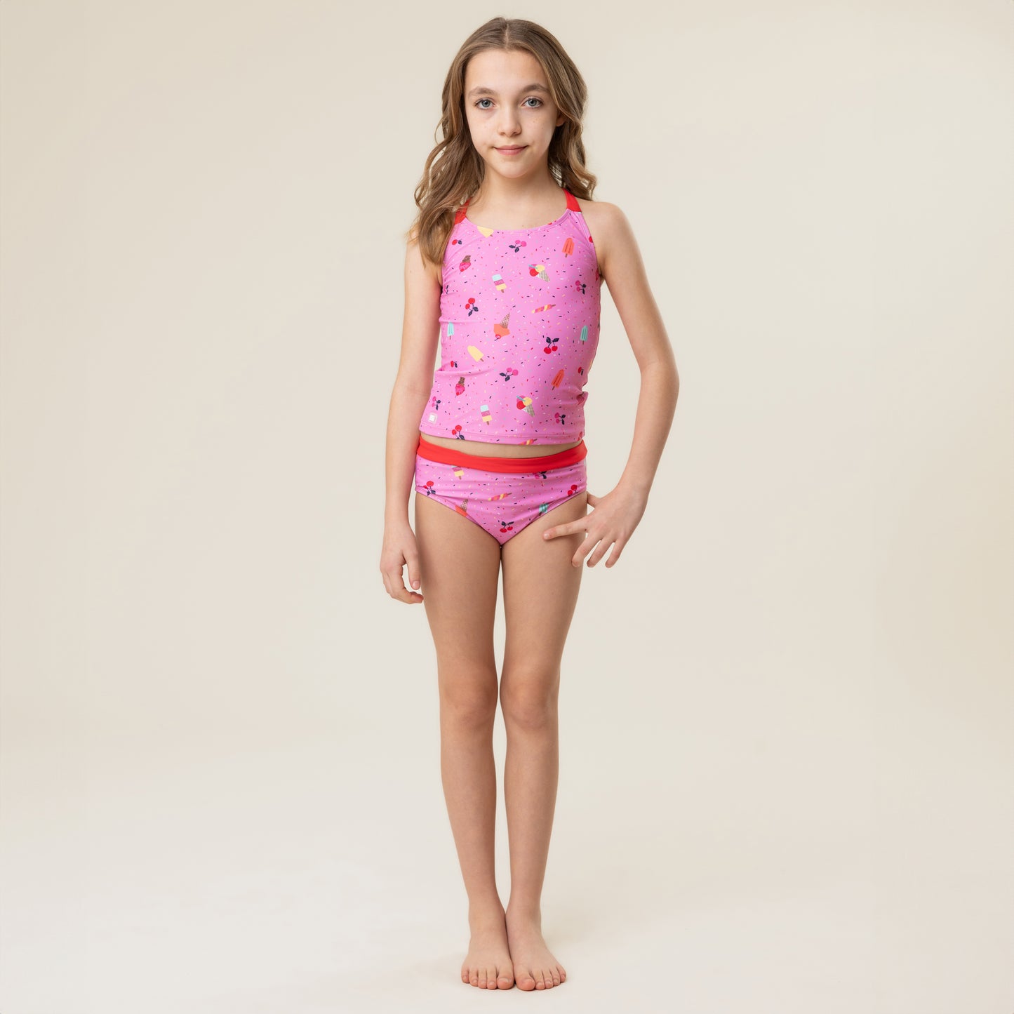 Tankini UV  Filles Rose