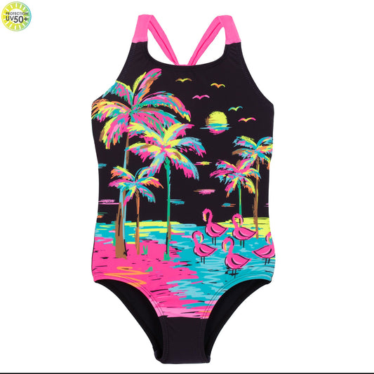 Maillot UV une-pièce  Filles Noir