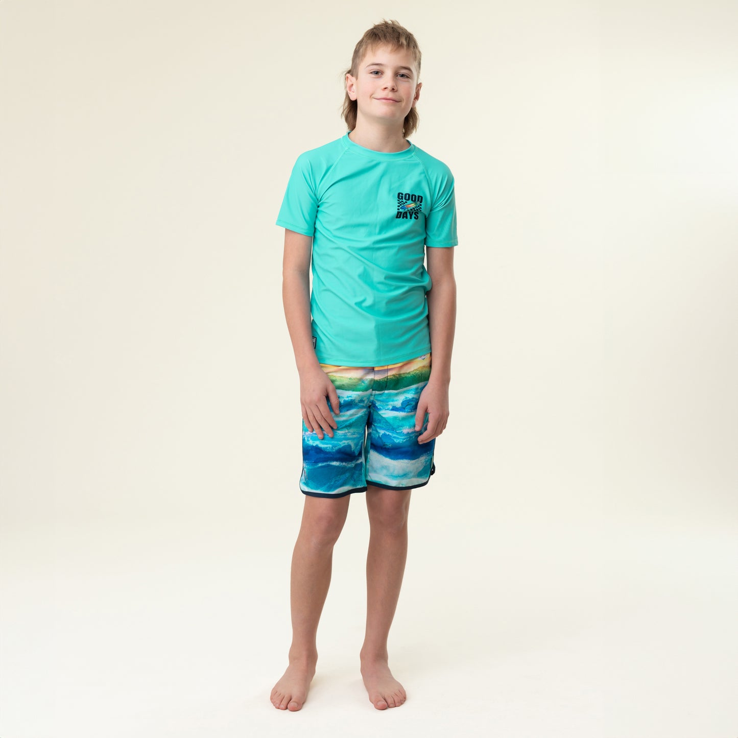 T-shirt maillot UV  Garçons Turquoise