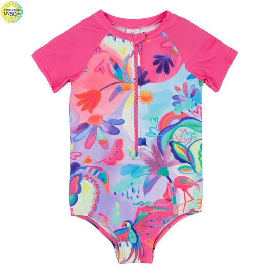 Maillot UV une-pièce  Filles Rose