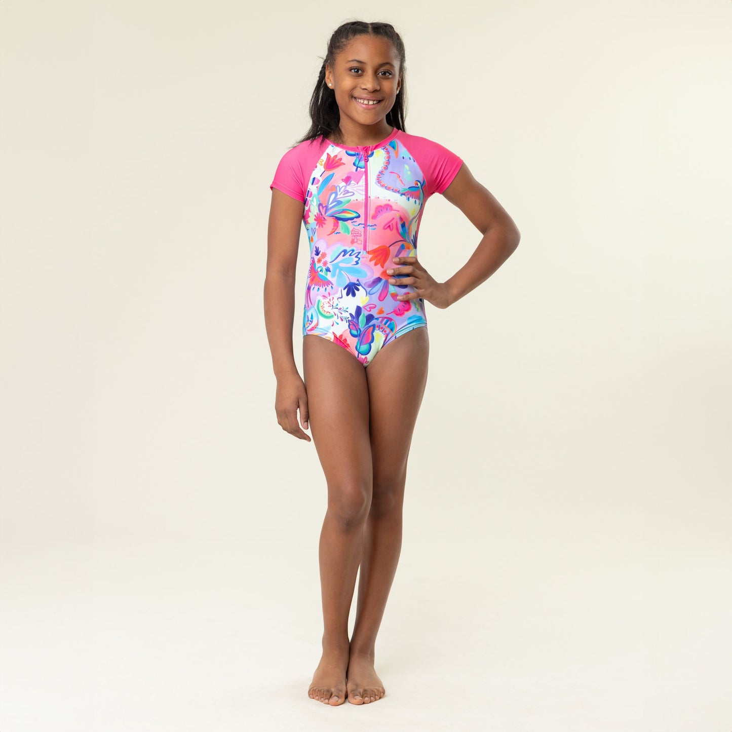 Maillot UV une-pièce  Filles Rose