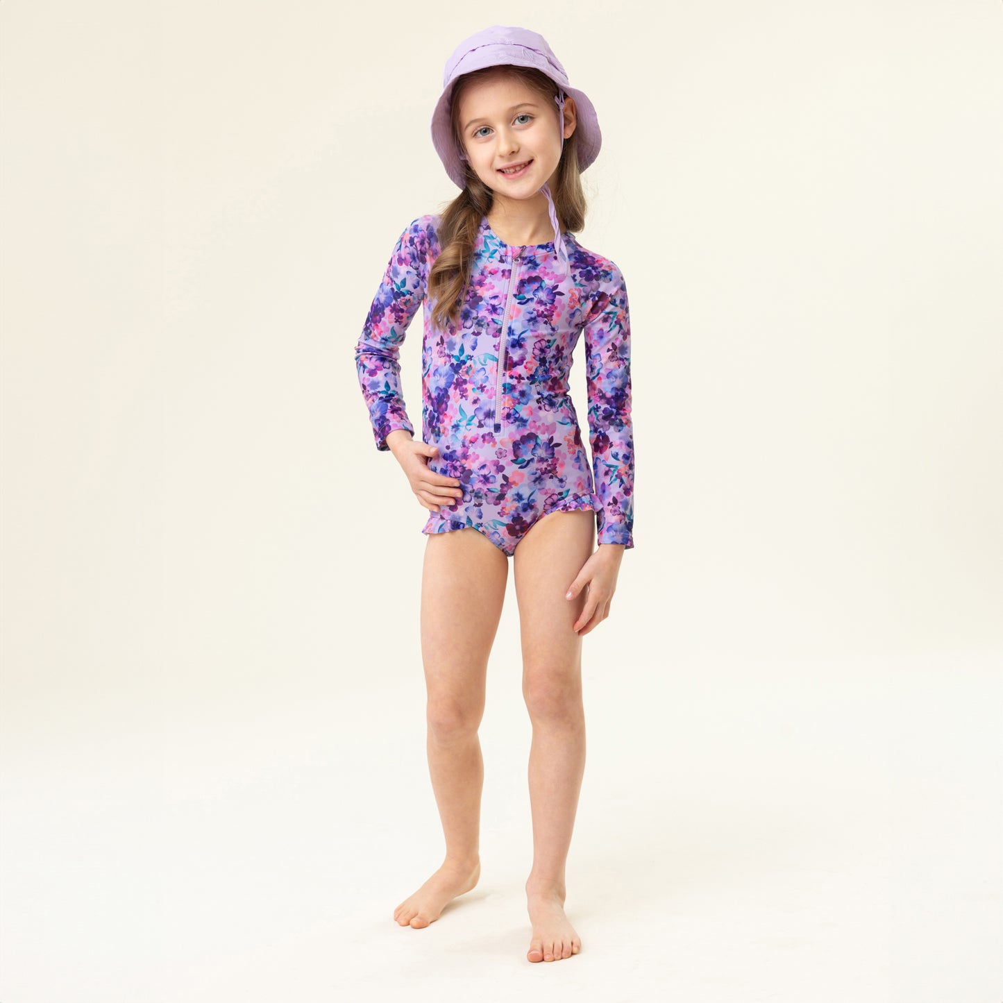 Maillot UV une-pièce  Filles Lilas