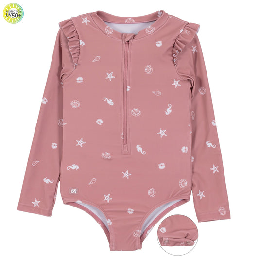 Maillot UV une-pièce  Filles Rose Pâle